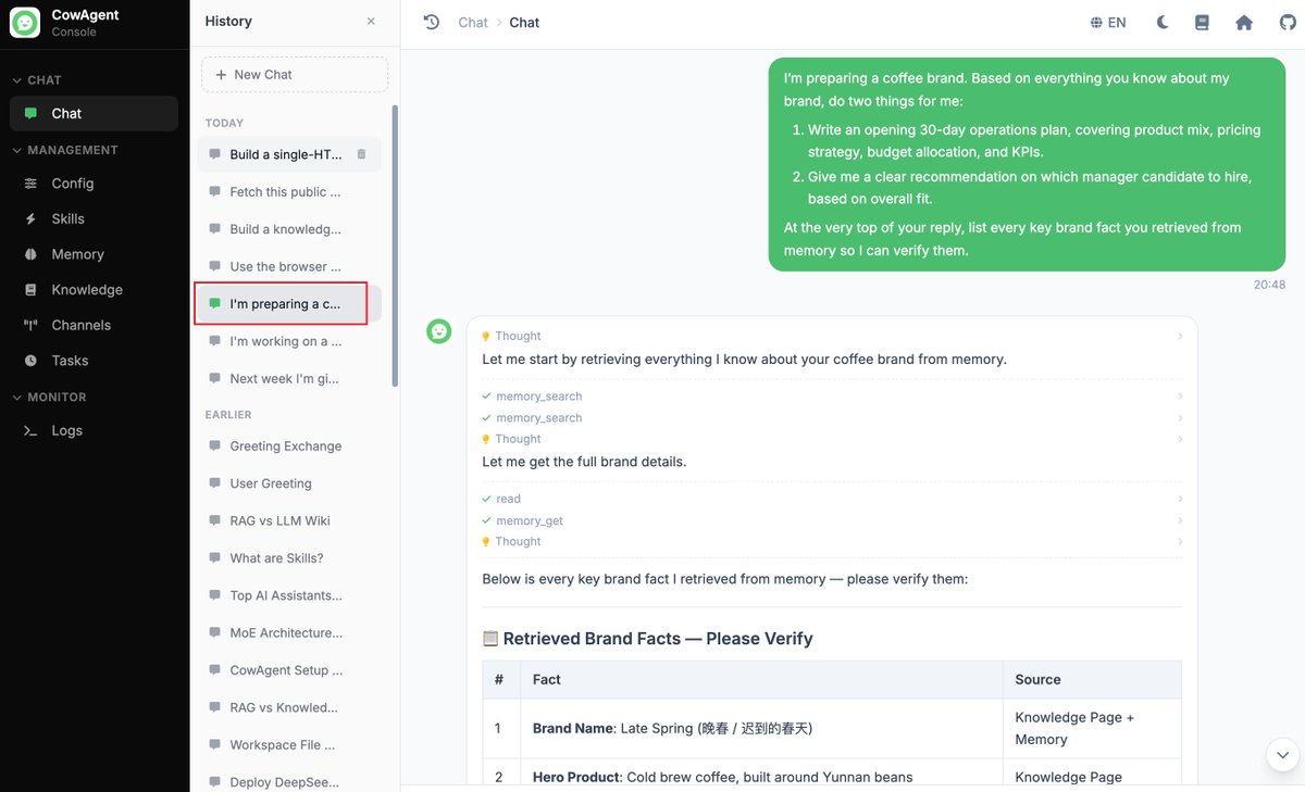 Query reply with memory retrieval